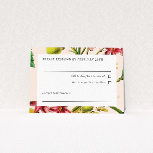 Botanical Bounty RSVP Card - Wedding Stationery. This is a view of the front