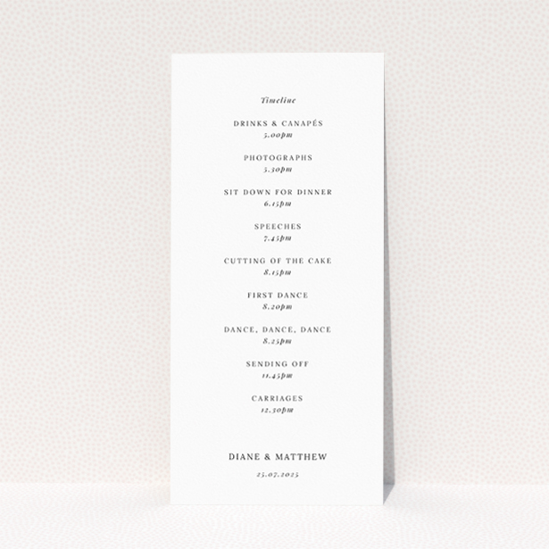 Botanical Greens wedding menu template reflecting the tranquility of nature, echoing lush greenery featured in the invitation, ideal for couples seeking a natural yet sophisticated theme for their wedding This is a view of the back