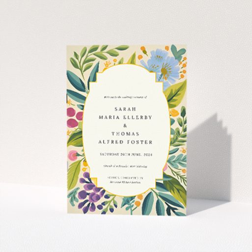 Serene Botanical Radiance Wedding Order of Service Booklet Template. This is a view of the front