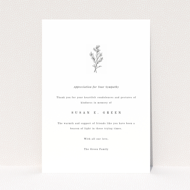 botanical tribute funeral thank you card minimalist - Botanical Tribute