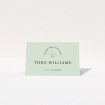Botanical Welcome suite place card template with minimalist design and nature-inspired elegance. This is a view of the front