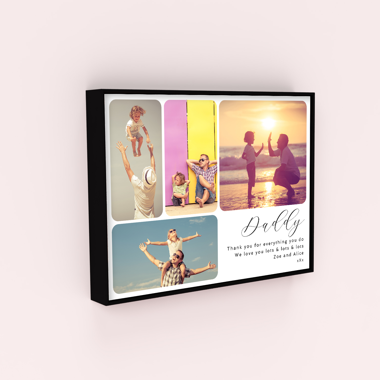 Dad's Collage Boxed Photo Prints - A Heartfelt Gift Capturing Family Bonds with 4 Photos