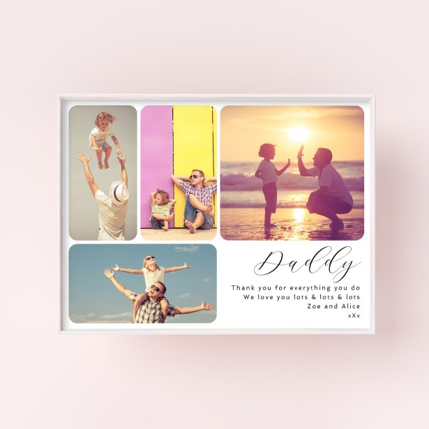 Dad's Collage Boxed Photo Prints - A Heartfelt Gift Capturing Family Bonds with 4 Photos