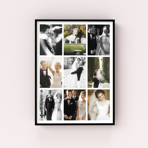 A Love Story Wall Art Framed Prints - Capture the chapters of a beautiful love story with this personalized portrait-oriented canvas. Showcase 9 photos in a heartfelt display, making it a versatile and meaningful gift for birthdays, anniversaries, or expressing love.