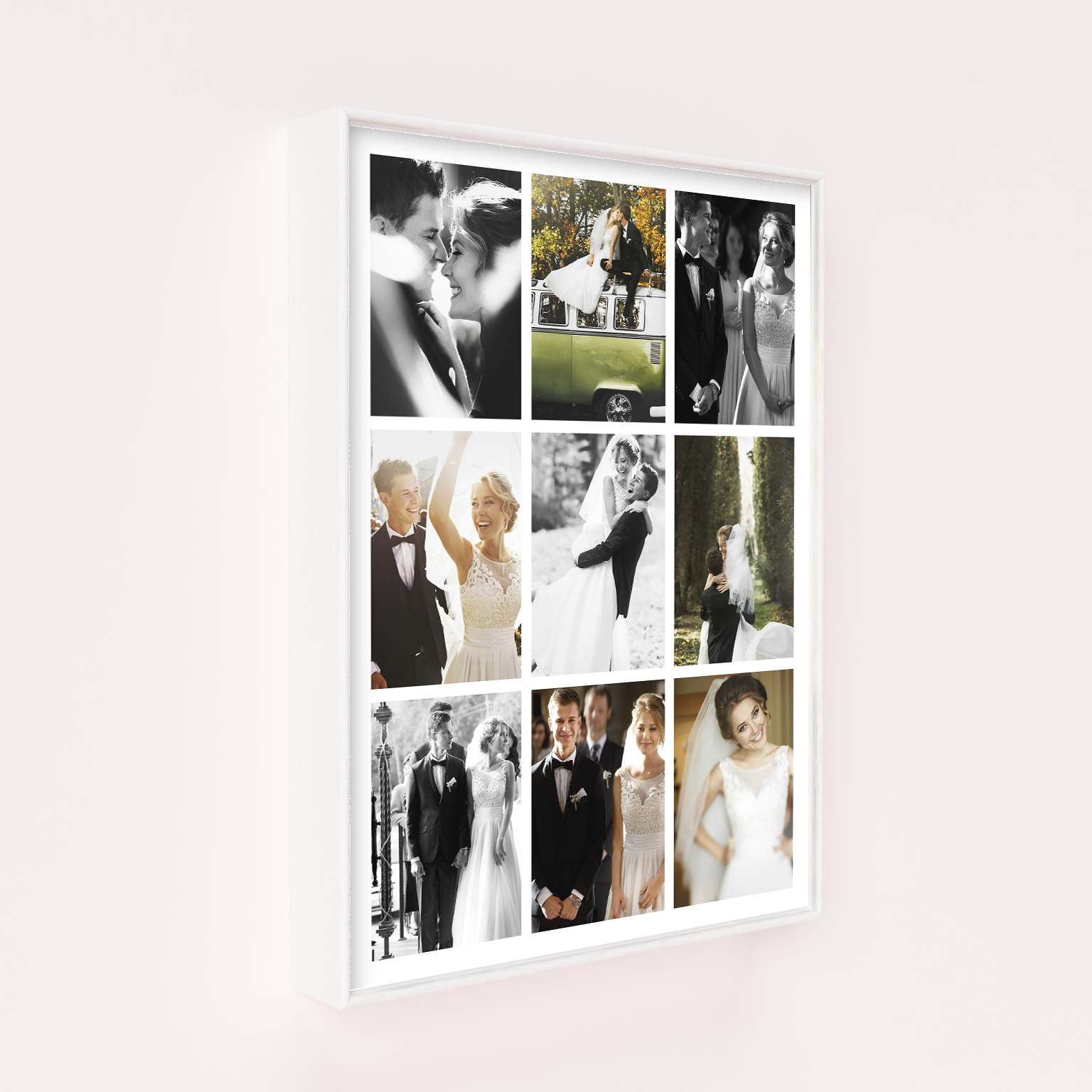 A Love Story Wall Art Framed Prints - Capture the chapters of a beautiful love story with this personalized portrait-oriented canvas. Showcase 9 photos in a heartfelt display, making it a versatile and meaningful gift for birthdays, anniversaries, or expressing love.