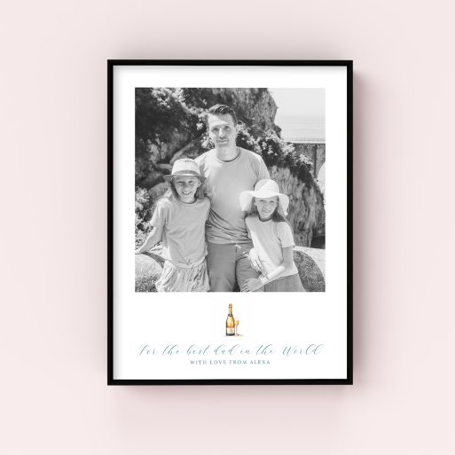 Personalized Cheers to Dad Wall Art Framed Print - A unique Father's Day gift with customizable photo space