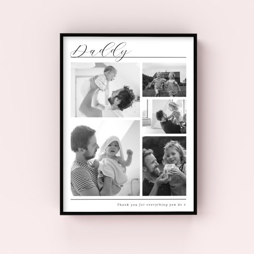  Personalized Father's Quintet Wall Art Framed Print - A heartfelt Father's Day gift with space for five photos