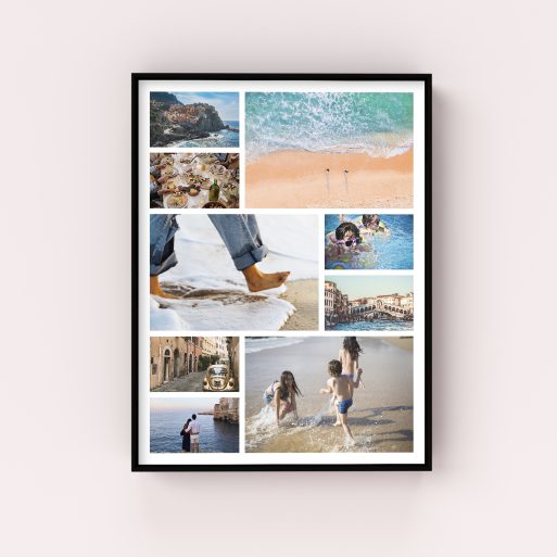 Festive Harmony Wall Art Framed Prints - Immerse yourself in the enchanting 3D effect and capture cherished moments with this portrait-oriented canvas. Create a stunning collage with space for 9 photos, bringing depth and uniqueness to your décor.