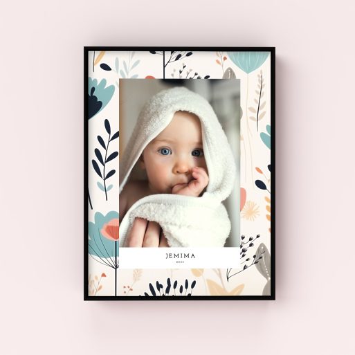 Floral Cream Frame Framed Photo Canvas - Introducing a portrait-oriented canvas with space for one photo, combining durability with elegance. Crafted from high-quality materials, this framed photo canvas preserves precious memories for a lifetime. Cherish your memories in style with theFloral Cream Frame.