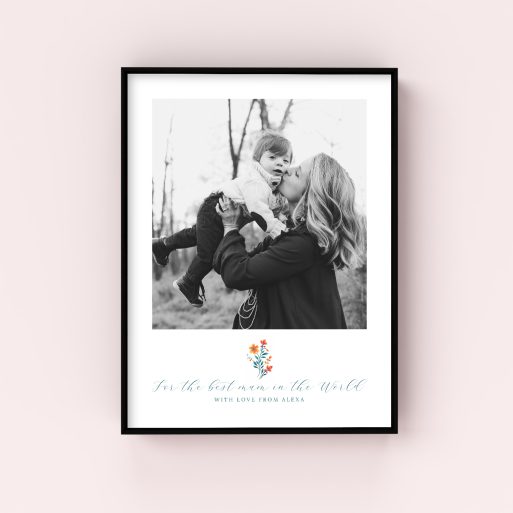  Personalized Flowers for Mum Wall Art Framed Print - A heartfelt gift with customizable photo space