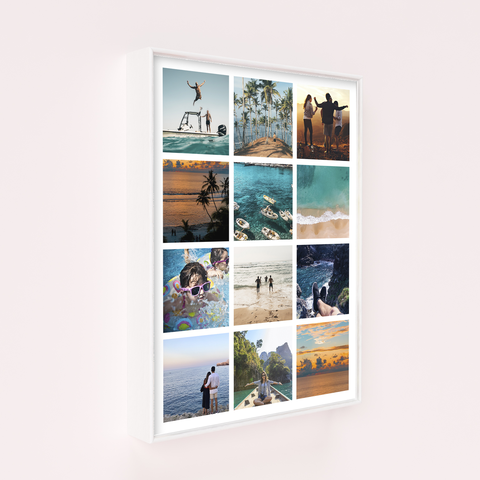 Holiday Keepsake Wall Art Framed Prints - Display your cherished holiday memories with this stylish and versatile framed canvas, featuring space for 10+ photos.