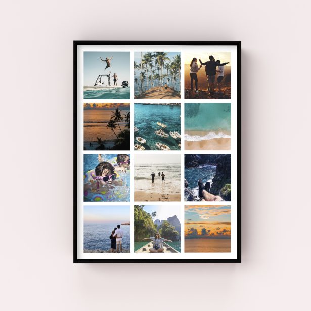 Holiday Keepsake Wall Art Framed Prints - Display your cherished holiday memories with this stylish and versatile framed canvas, featuring space for 10+ photos.