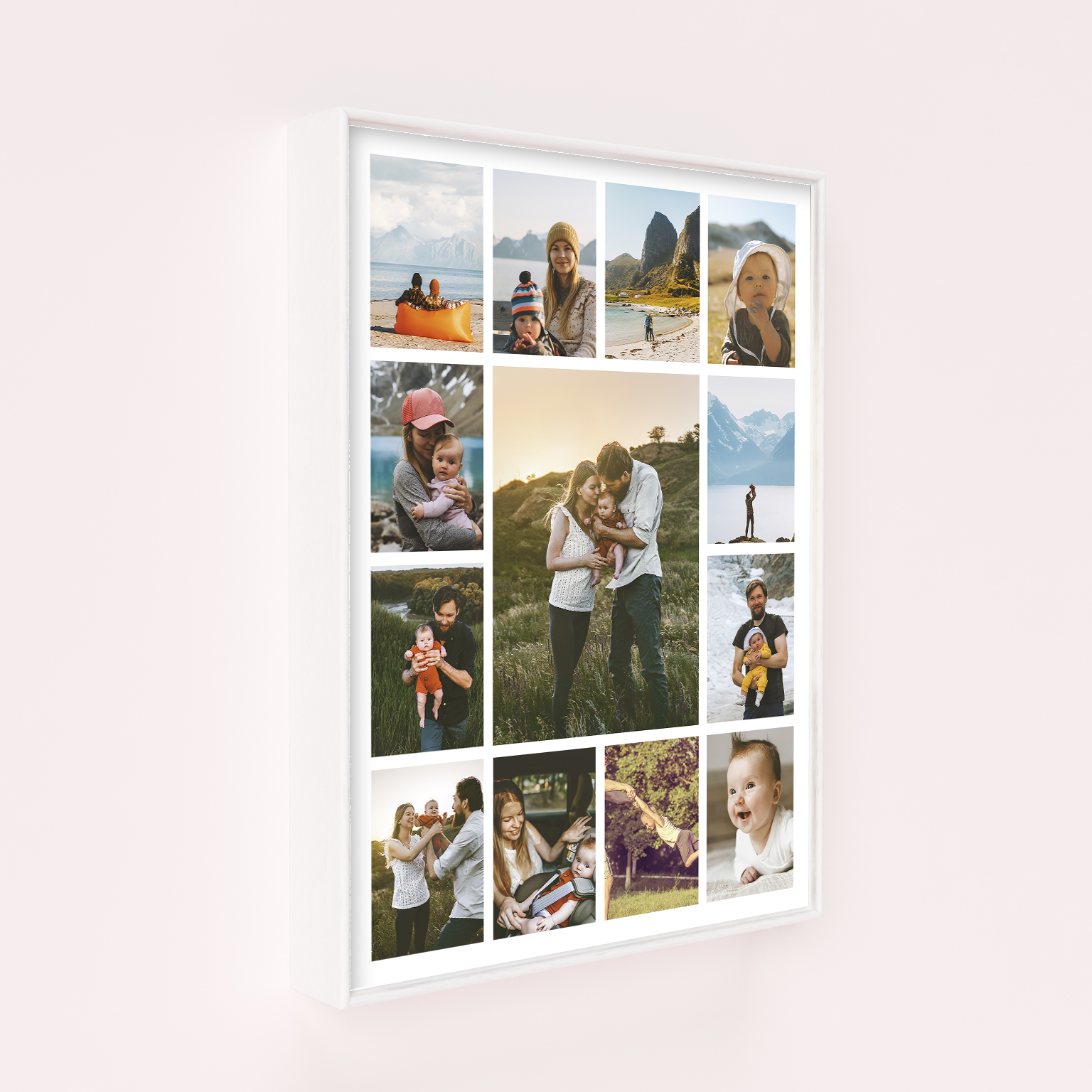 Melody of Memories Wall Art Framed Prints - Compose a personalized canvas harmoniously blending countless cherished moments, offering ample space for 10+ photos.