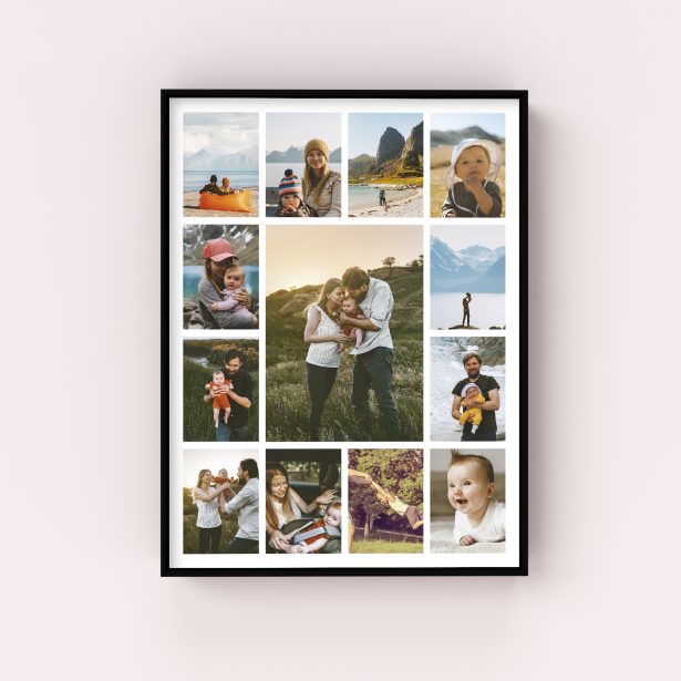 Melody of Memories Wall Art Framed Prints - Compose a personalized canvas harmoniously blending countless cherished moments, offering ample space for 10+ photos.