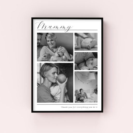  Personalized Mother's Quintessence Wall Art Framed Print - A heartfelt tribute with space for five photos
