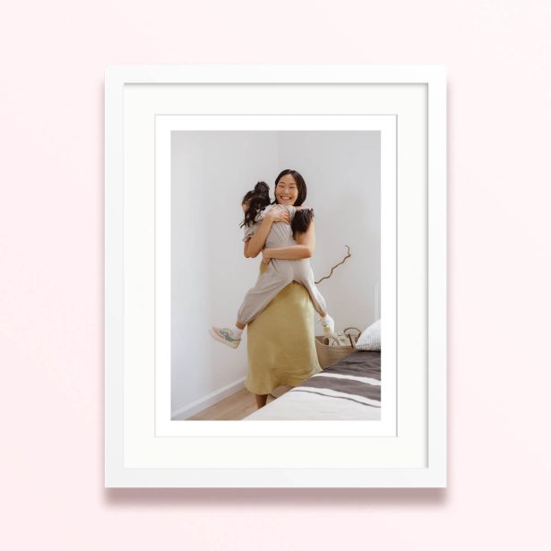 bright moments framed mounted photo print modern style 400x300 portrait white - Bright Moments