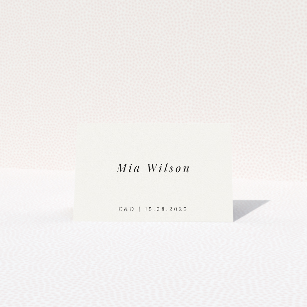 Bubbly Celebration place cards table template - monochrome champagne and flute illustration on soft grey backdrop. This is a view of the front