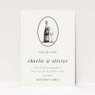 Bubbly Celebration A6 Save the Date Card - Wedding stationery featuring monochromatic champagne motif symbolizing joy and celebration. This is a view of the front