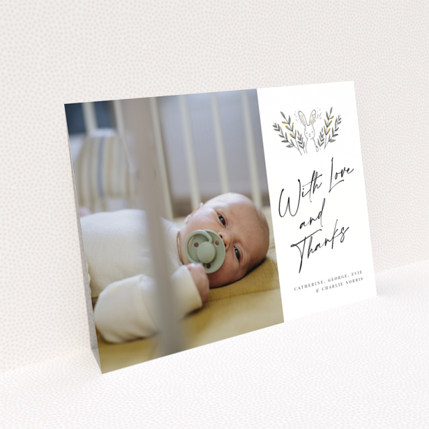 Baby thank you card reverse side with design name Landscape
