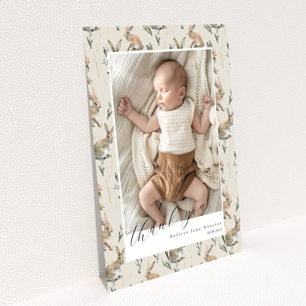 Baby thank you card reverse side design with no photos - Portrait