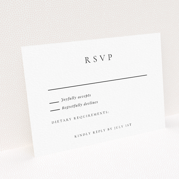 Butterfly Effect RSVP Card - Elegant Wedding Response Card. This is a view of the back