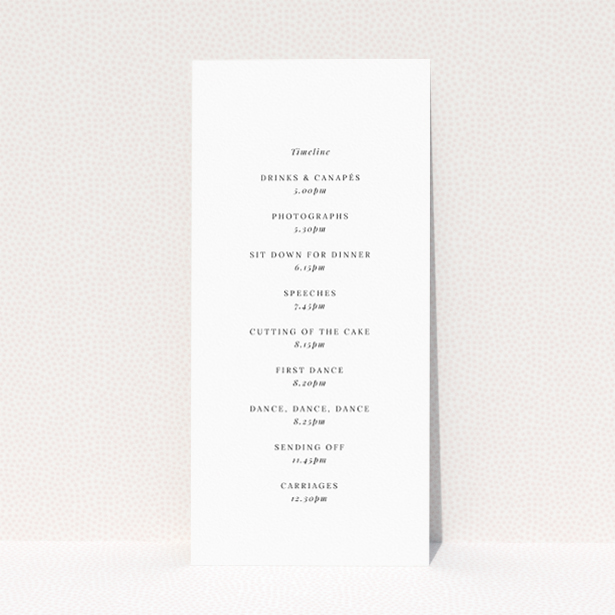 Butterfly Effect Wedding Menu Template - Symbolic Elegance in Black and White. This is a view of the back