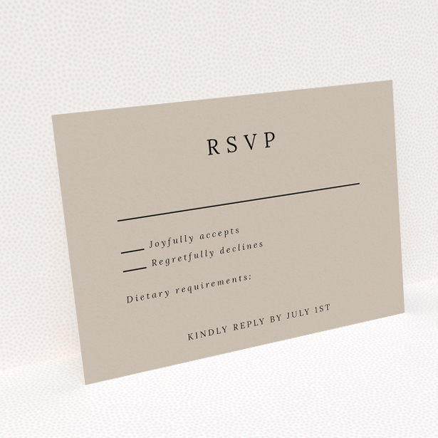 Camden Minimal RSVP Cards - Modern Wedding Response Cards. This is a view of the back