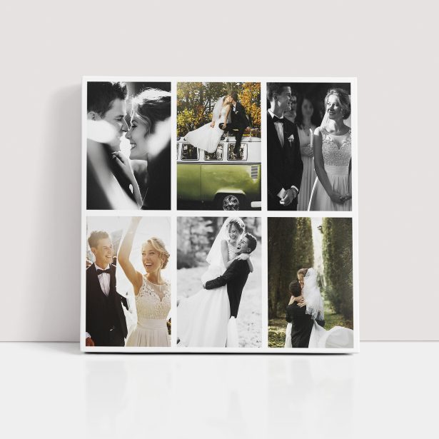 Photo of a canvas print called 'A Love Story'. It is 20cm x 20cm in size, in a Square orientation. It has space for 6 photos.