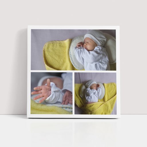 Photo of a canvas print called 'Blossoming Memories'. It is 20cm x 20cm in size, in a Square orientation. It has space for 3 photos.