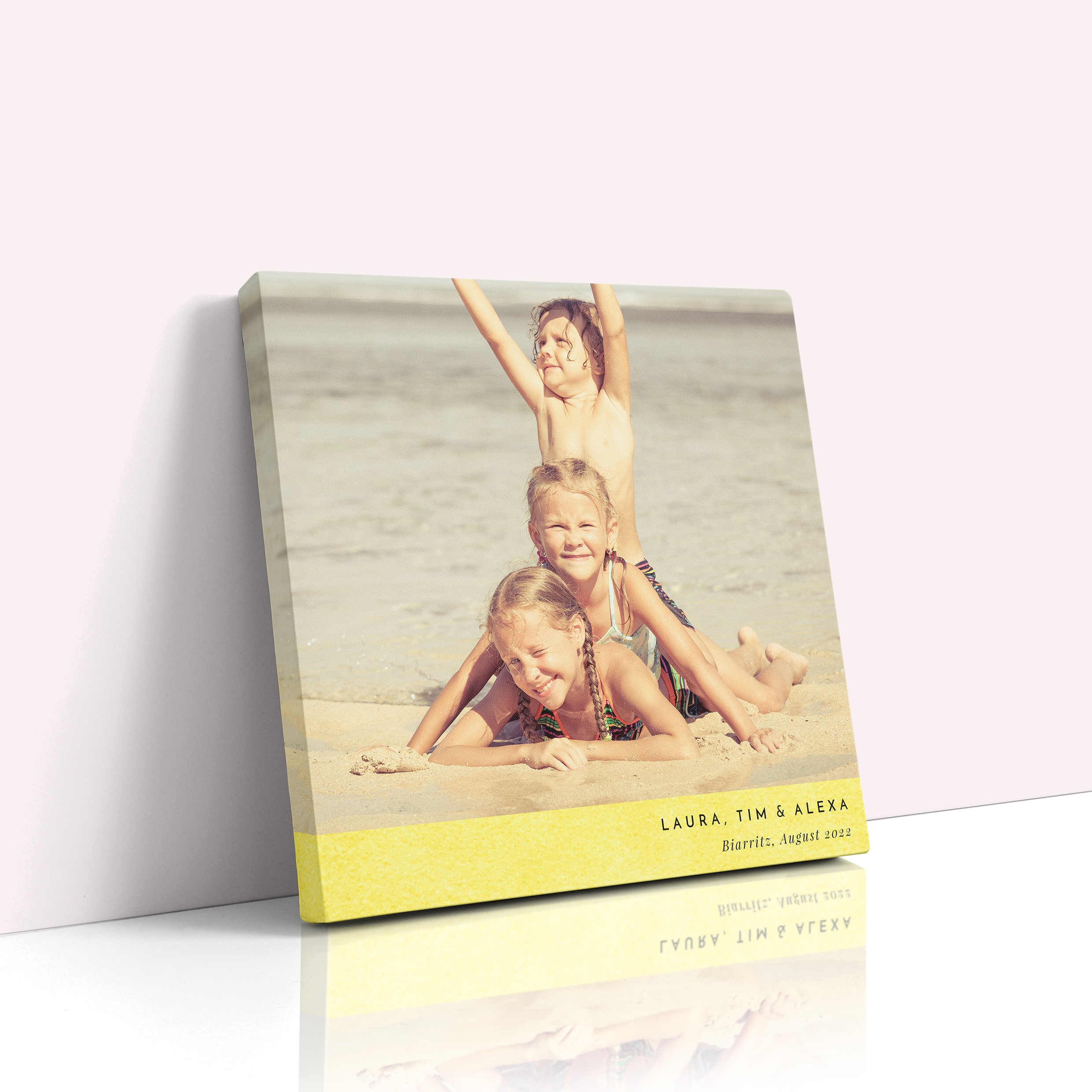 Photo of a canvas print called 'Bright Yellow'. It is 20cm x 20cm in size, in a Square orientation. It has space for 1 photos.