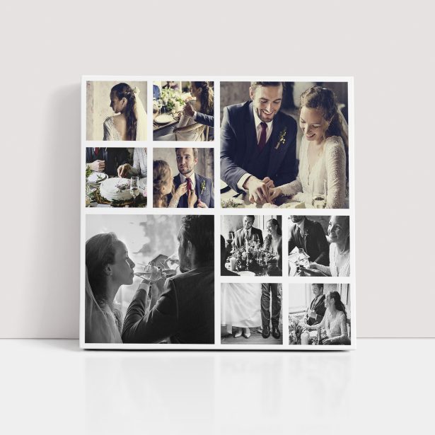 Photo of a canvas print called 'My Montage'. It is 20cm x 20cm in size, in a Square orientation. It has space for 10 photos.