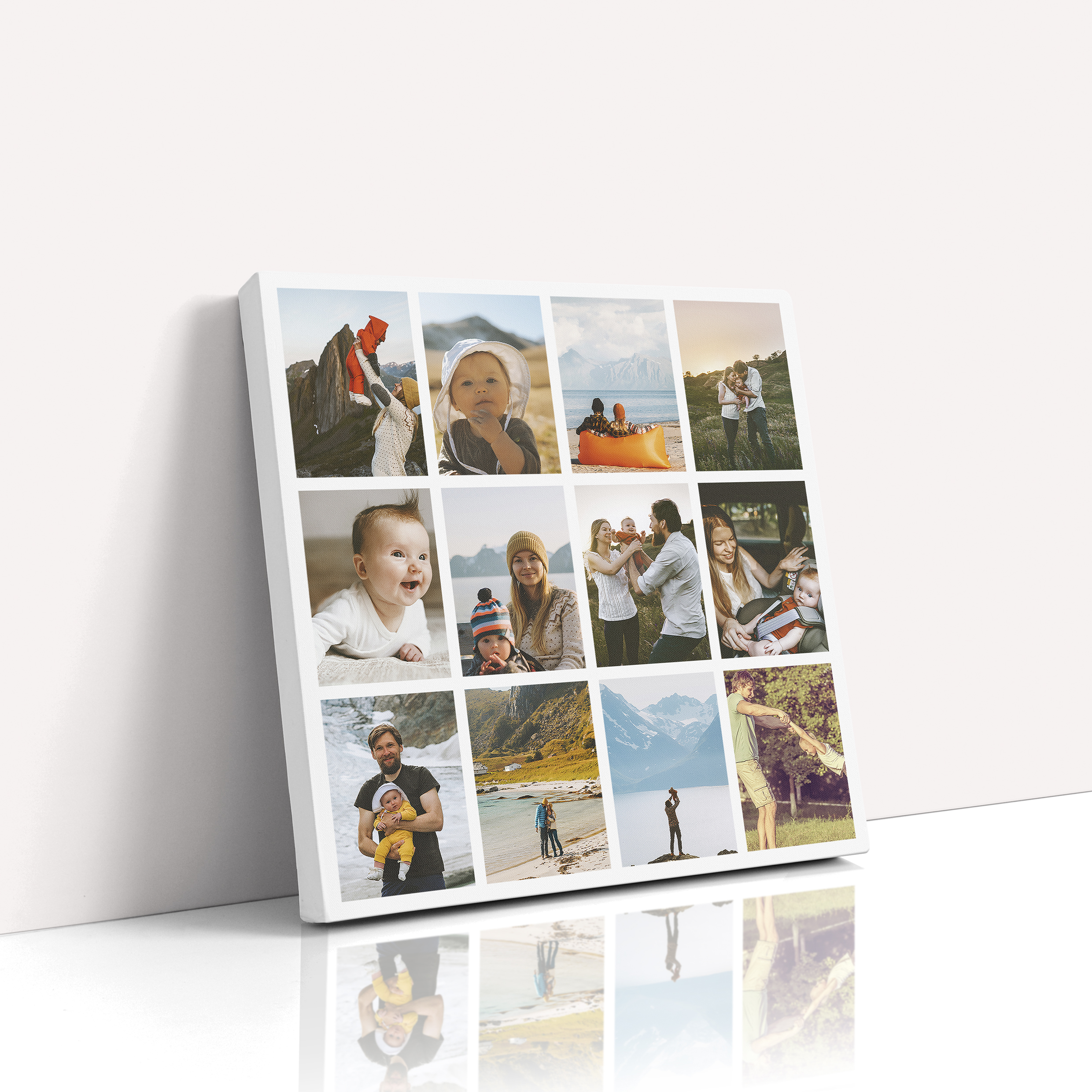 Photo of a canvas print called 'Spectrum of Moments'. It is 20cm x 20cm in size, in a Square orientation. It has space for 12 photos.