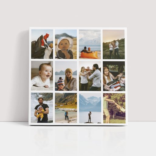 Photo of a canvas print called 'Spectrum of Moments'. It is 20cm x 20cm in size, in a Square orientation. It has space for 12 photos.
