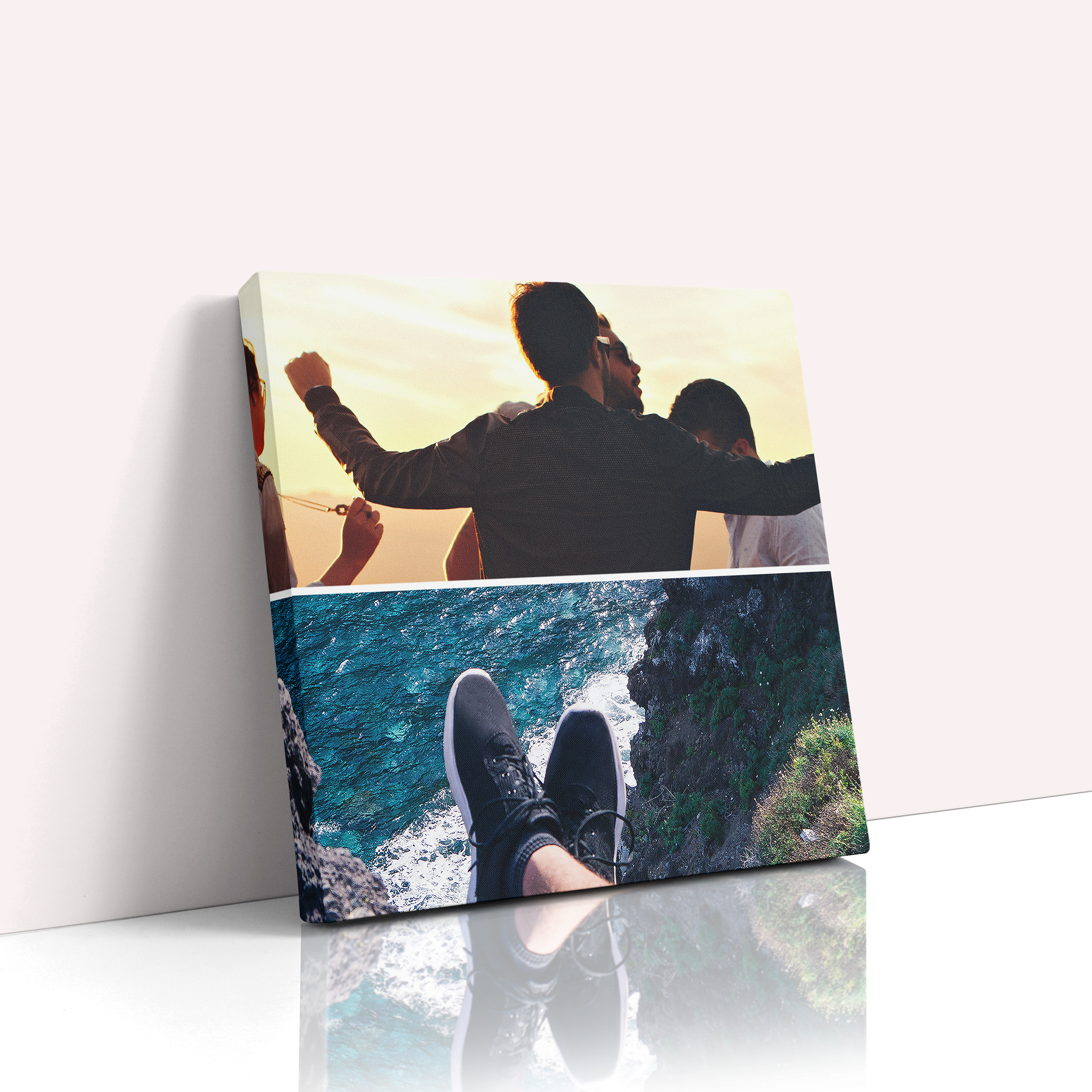 Photo of a canvas print called 'Triple Holiday Delight'. It is 20cm x 20cm in size, in a Square orientation. It has space for 2 photos.