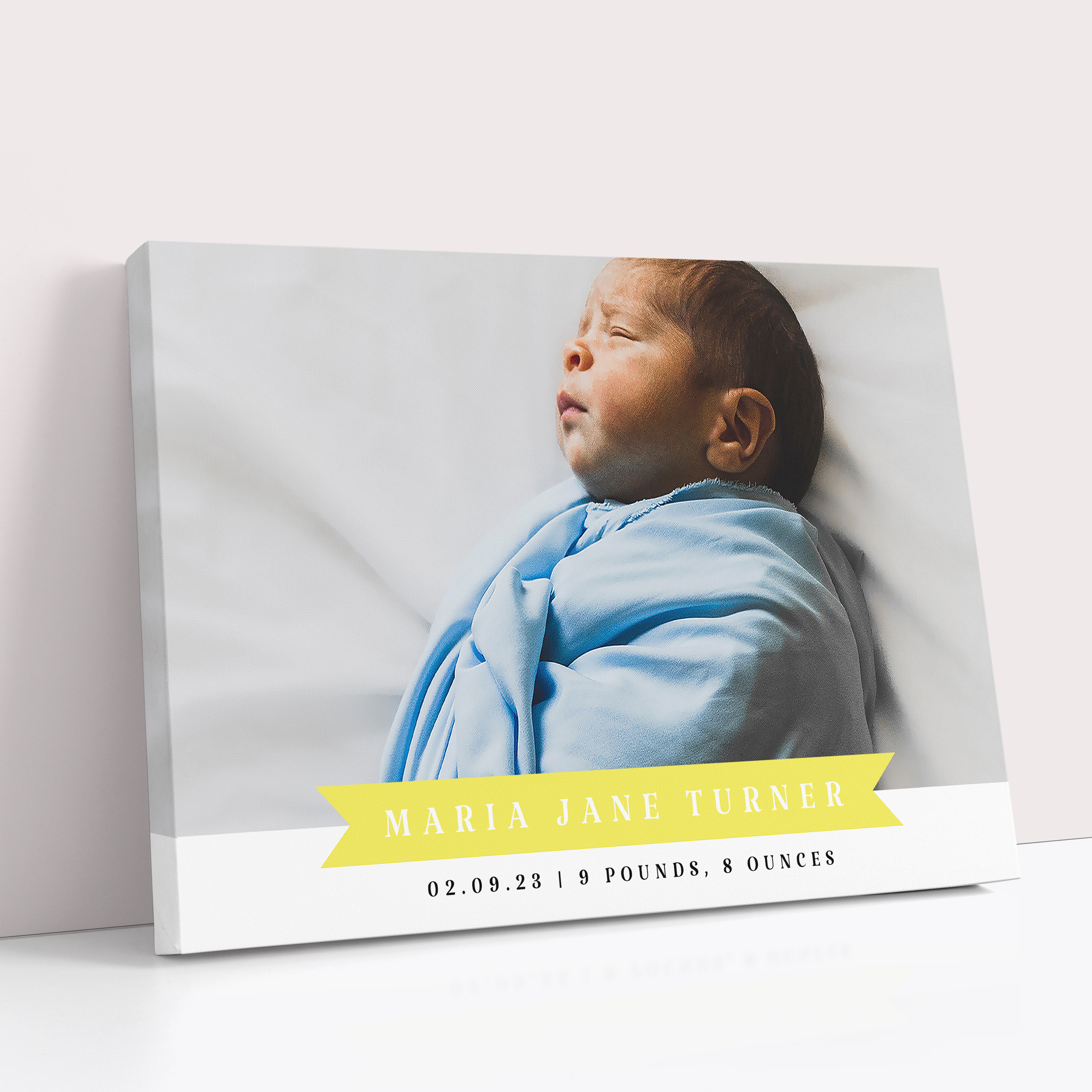 Photo of a canvas print called 'Introduced in Yellow'. It is 30cm x 20cm in size, in a Landscape orientation. It has space for 1 photos.