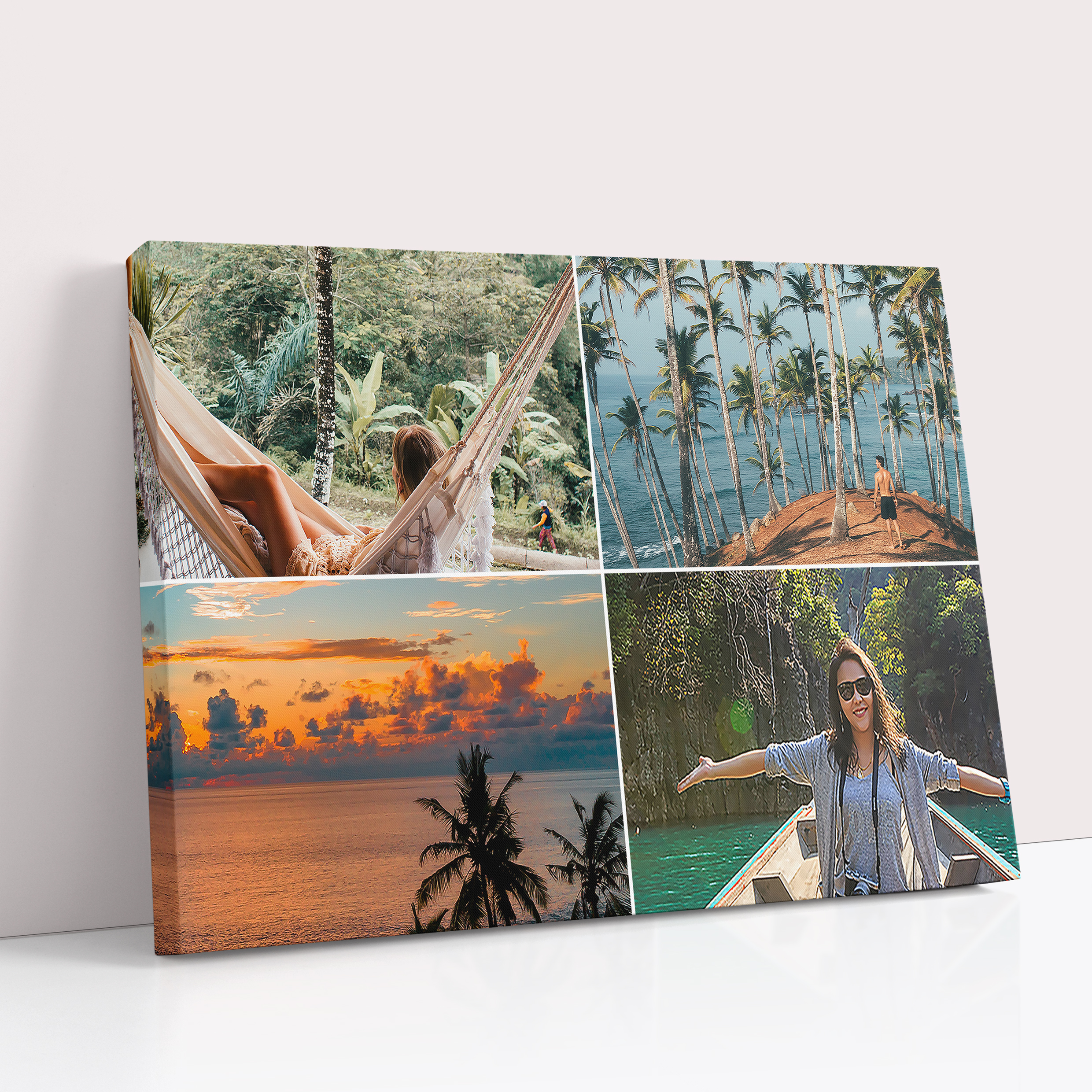 Photo of a canvas print called 'Simple Quartet'. It is 30cm x 20cm in size, in a Landscape orientation. It has space for 4 photos.