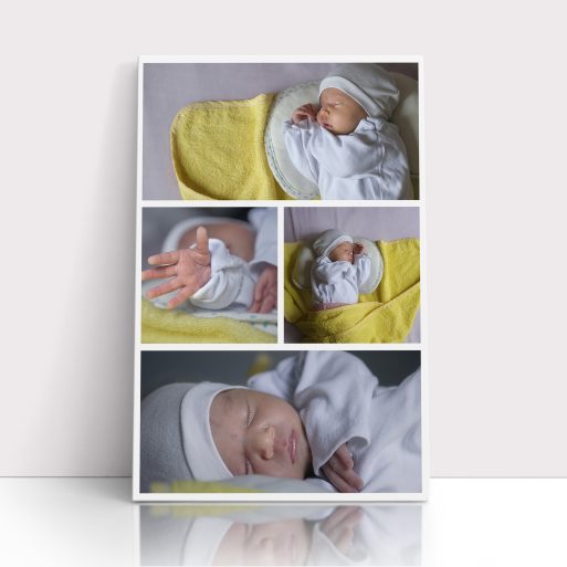 Photo of a canvas print called 'Blossoming Memories'. It is 30cm x 20cm in size, in a Portrait orientation. It has space for 4 photos.