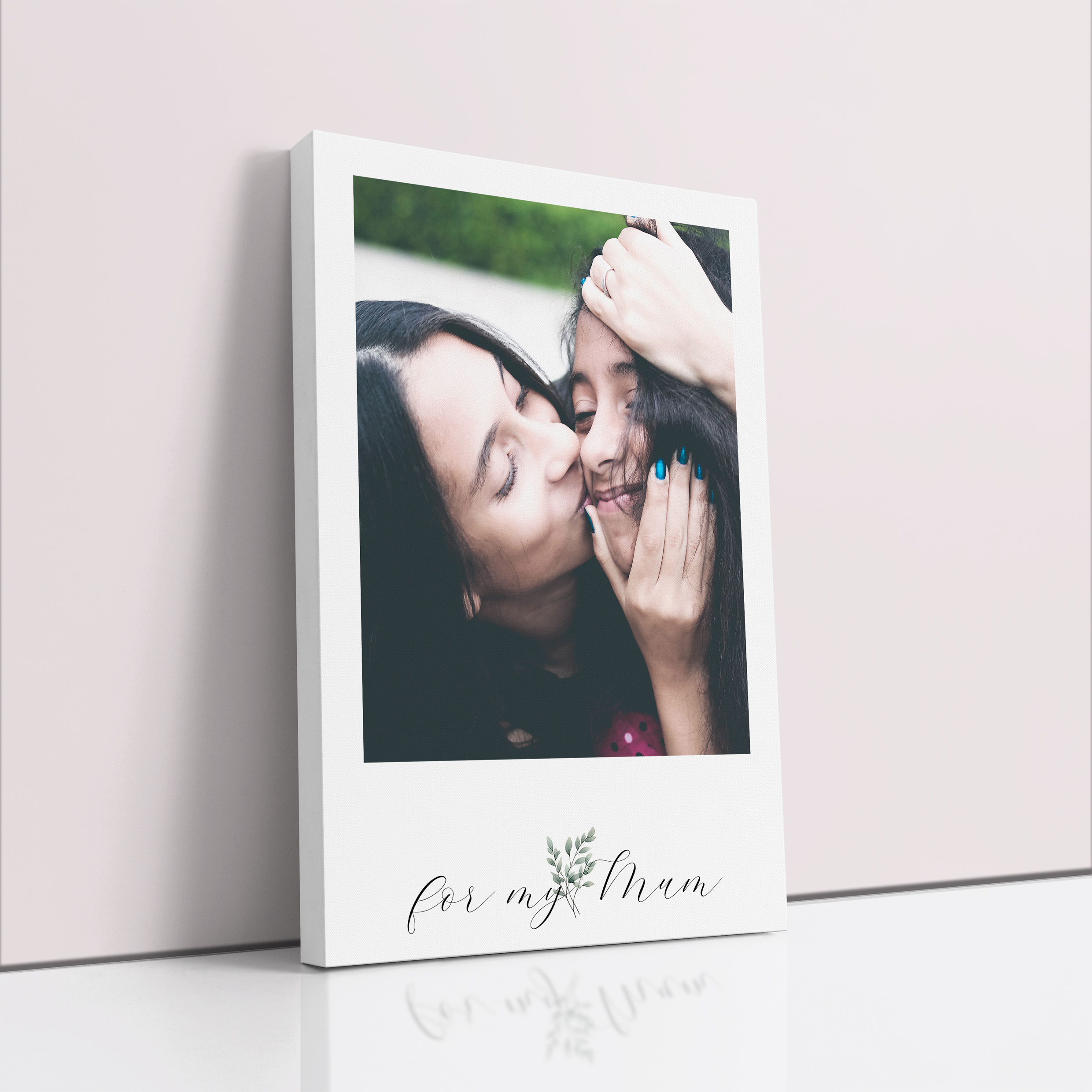 Photo of a canvas print called 'Mom’s Smile'. It is 30cm x 20cm in size, in a Portrait orientation. It has space for 1 photos.