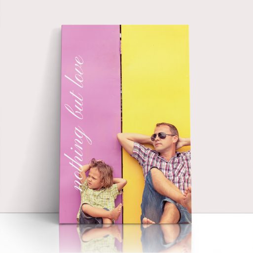 Photo of a canvas print called 'Nothing but Love'. It is 30cm x 20cm in size, in a Portrait orientation. It has space for 1 photos.