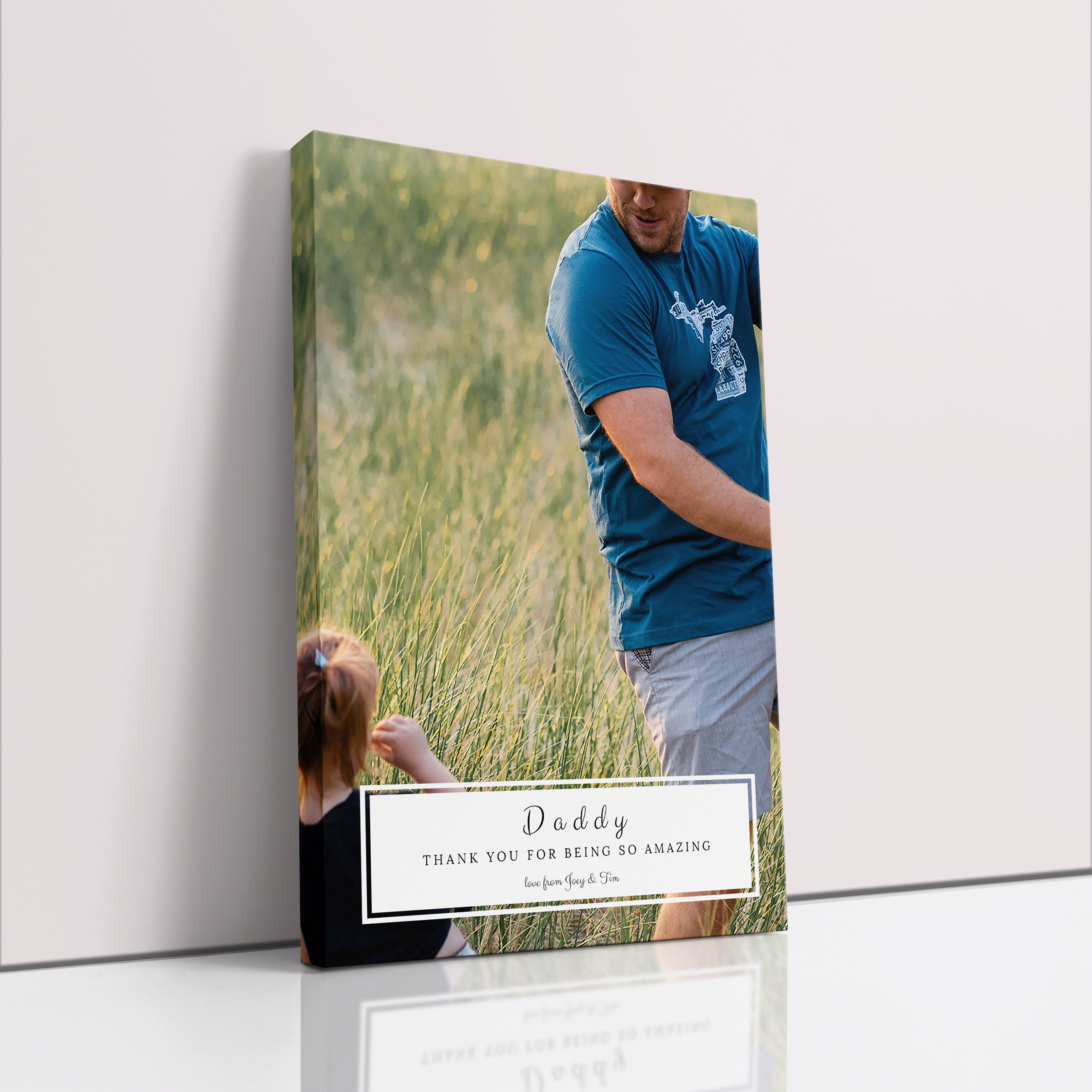 Photo of a canvas print called 'Paternal Bottom Frame'. It is 30cm x 20cm in size, in a Portrait orientation. It has space for 1 photos.