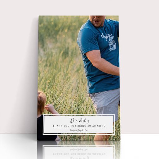 Photo of a canvas print called 'Paternal Bottom Frame'. It is 30cm x 20cm in size, in a Portrait orientation. It has space for 1 photos.