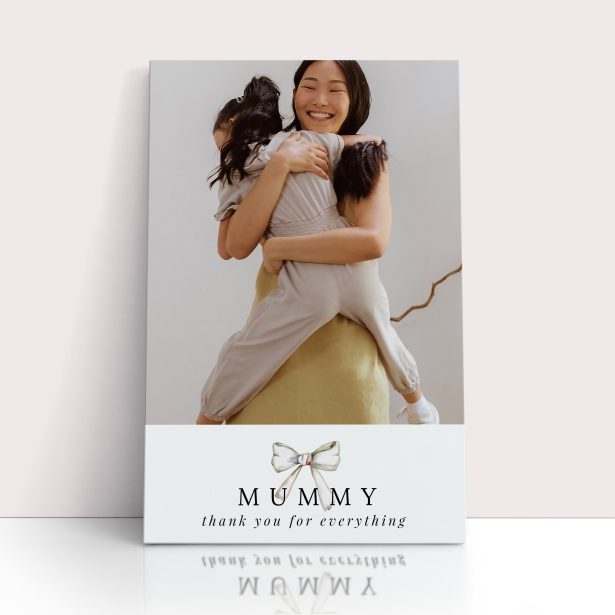 Photo of a canvas print called 'Tied with a bow'. It is 30cm x 20cm in size, in a Portrait orientation. It has space for 1 photos.