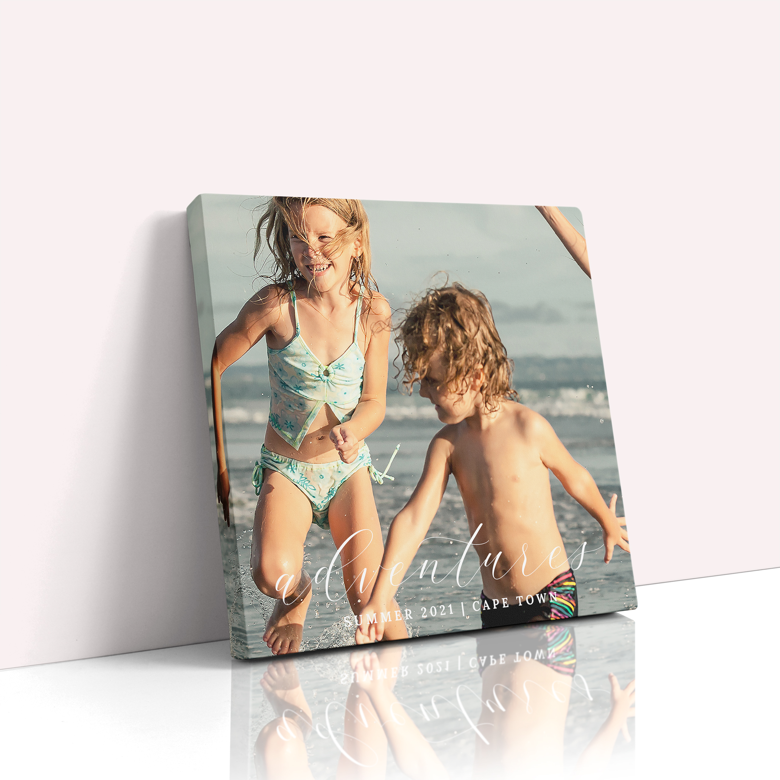 Photo of a canvas print called 'Adventures'. It is 30cm x 30cm in size, in a Square orientation. It has space for 1 photos.