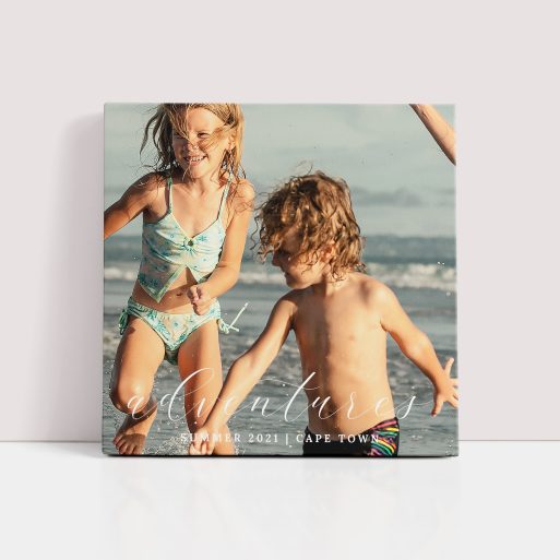 Photo of a canvas print called 'Adventures'. It is 30cm x 30cm in size, in a Square orientation. It has space for 1 photos.