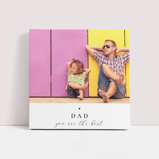 Father's Bond Personalized Stretch Canvas Print - A Heartfelt Father's Day Gift with Two Cherished Photos