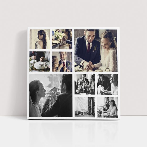 Photo of a canvas print called 'My Montage'. It is 30cm x 30cm in size, in a Square orientation. It has space for 10 photos.