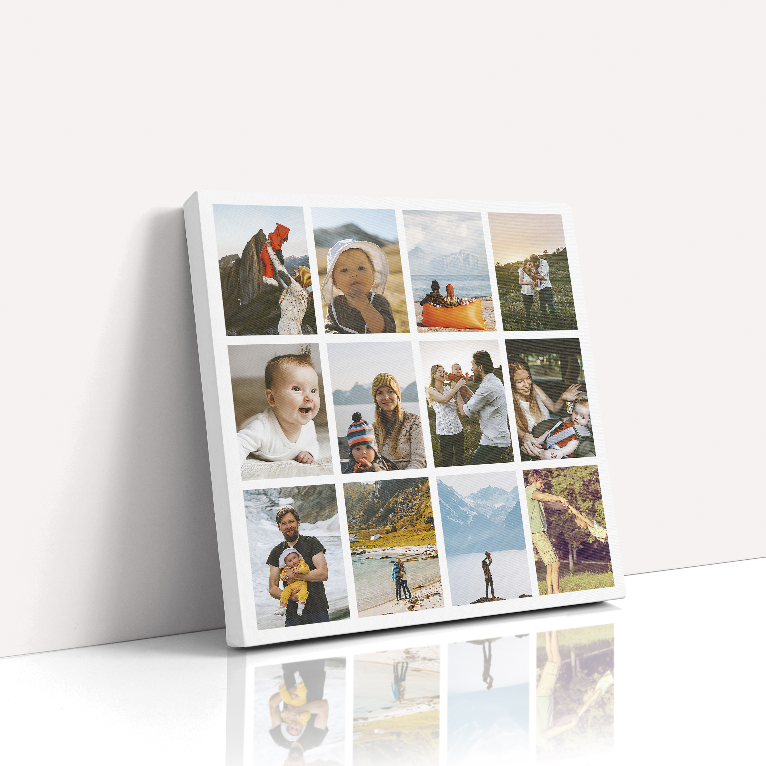 Photo of a canvas print called 'Spectrum of Moments'. It is 30cm x 30cm in size, in a Square orientation. It has space for 12 photos.