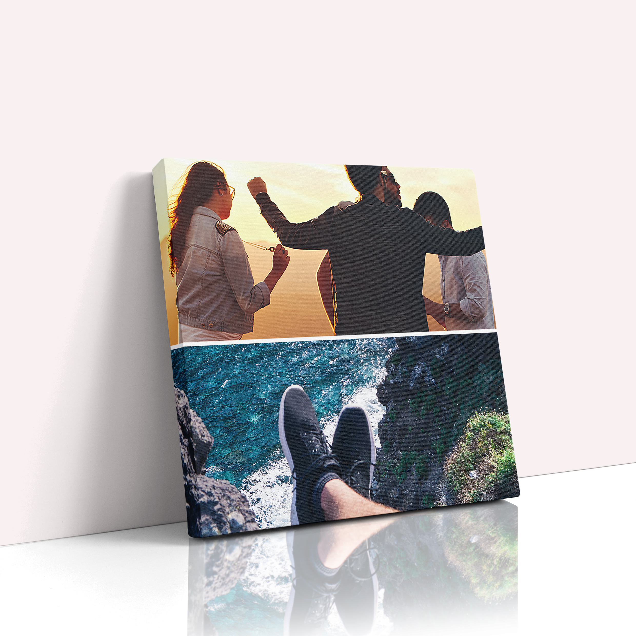 Photo of a canvas print called 'Triple Holiday Delight'. It is 30cm x 30cm in size, in a Square orientation. It has space for 2 photos.