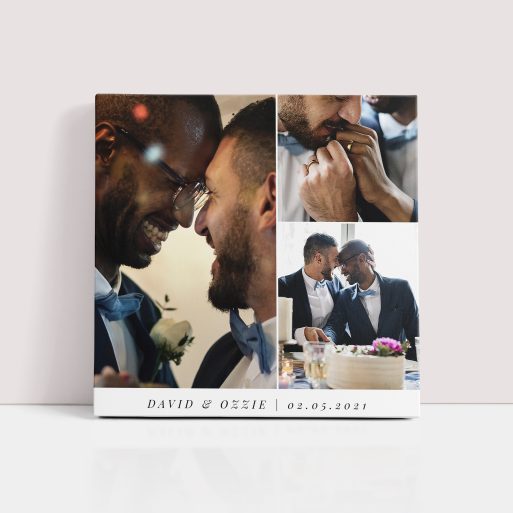  Personalised Quartet Elegance Stretch Canvas Print - Preserve cherished memories with this portrait-oriented canvas, featuring space for four photos.
