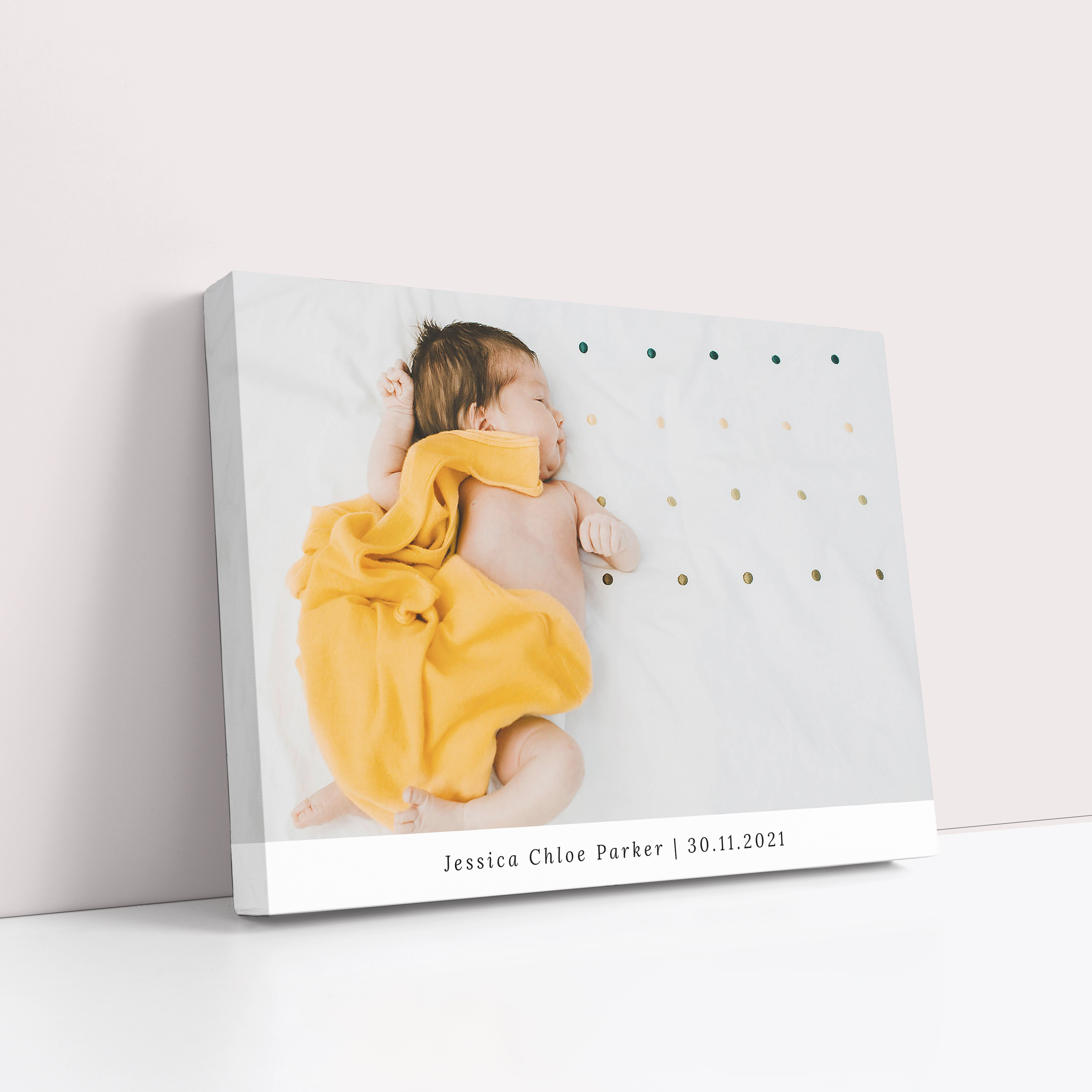 Baby's Day Out Personalised Stretch Canvas Print - Celebrate joy with a dedicated space for precious memories